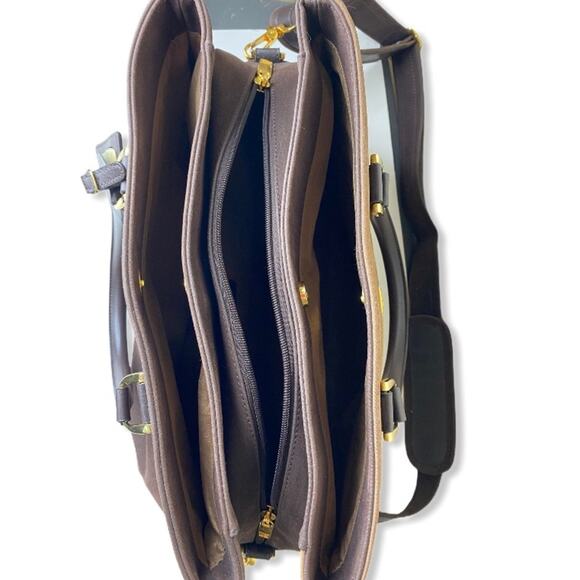 DVF tri-tone brown large overnight bag - Picture 6 of 11